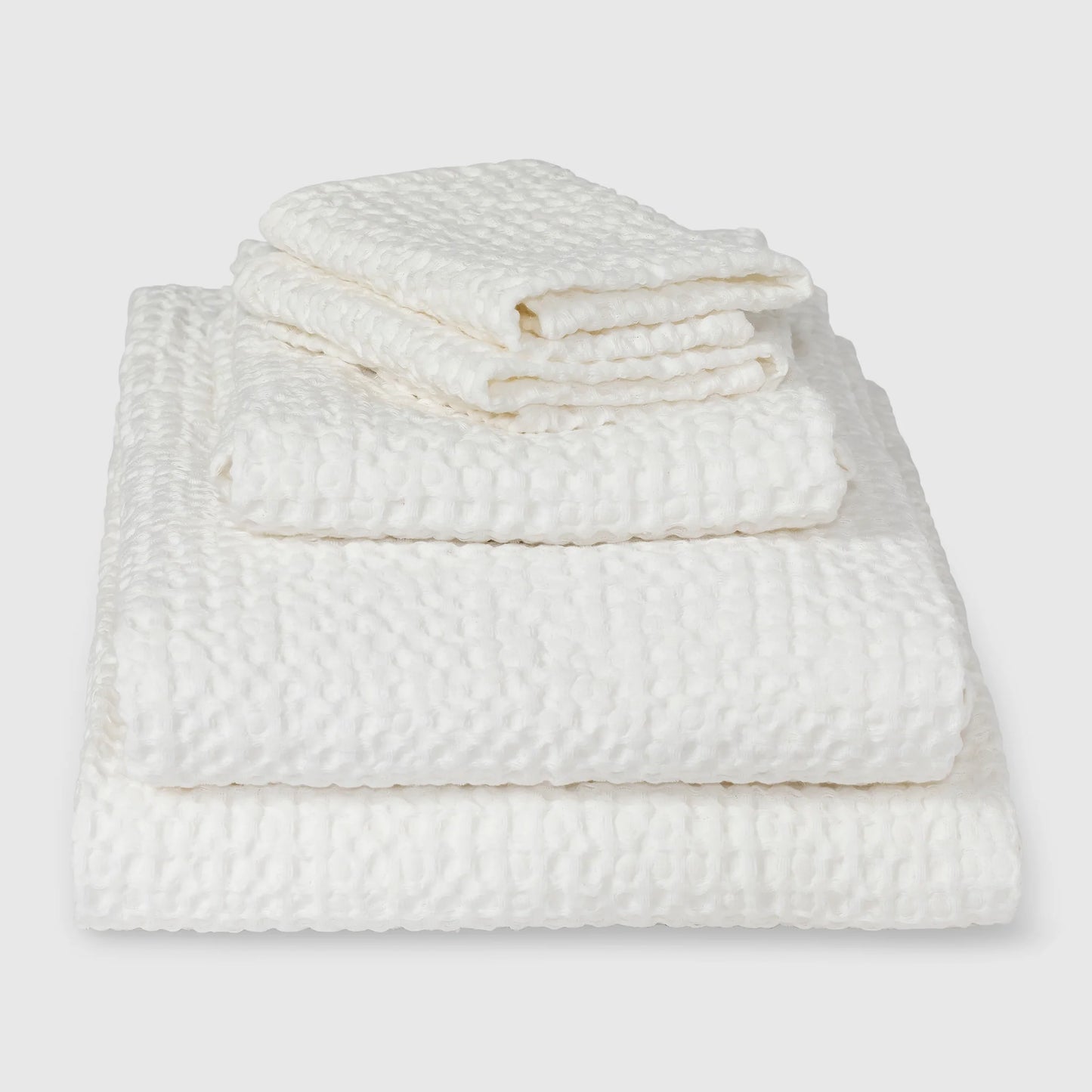 Våfflad handduk vit 75x145