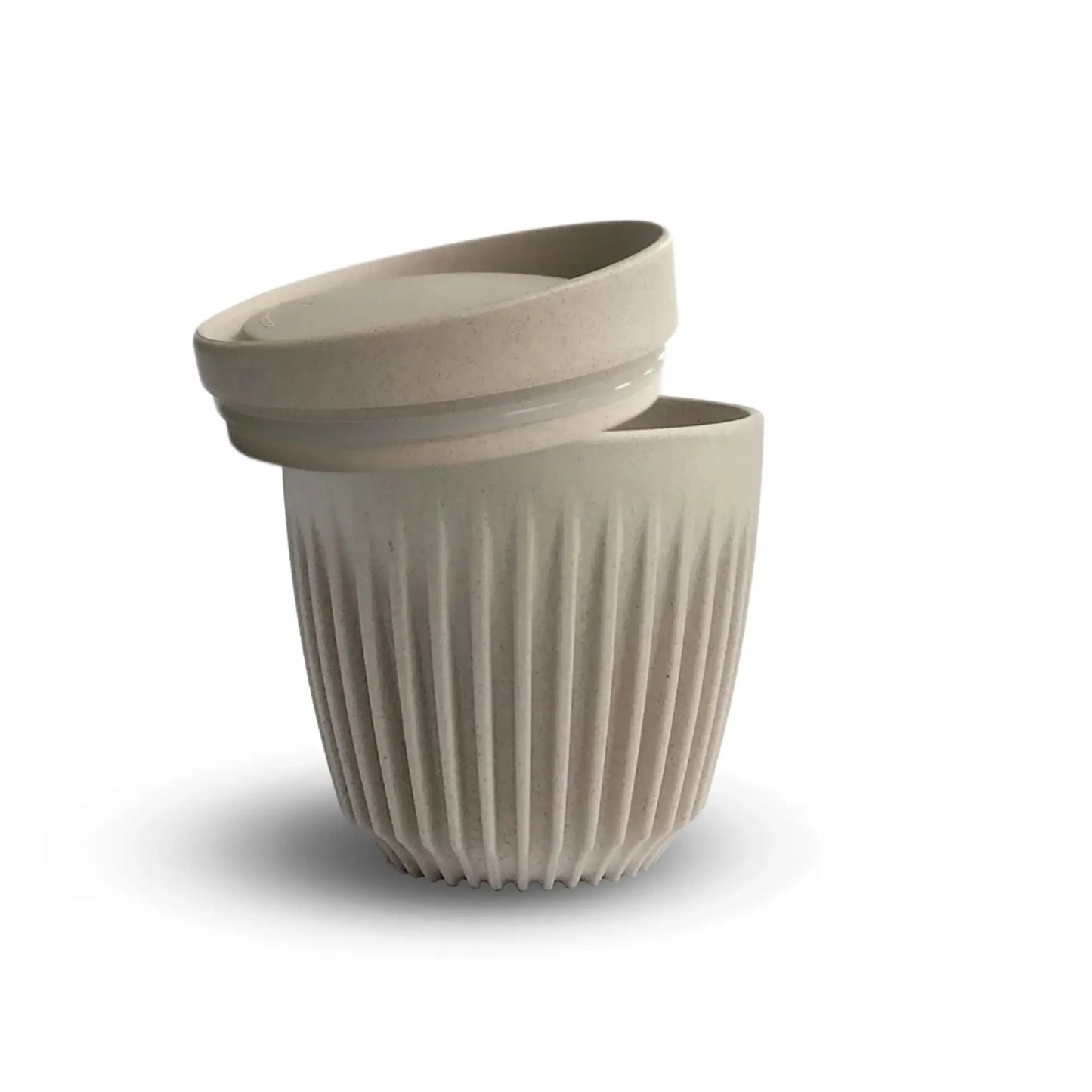 Huskee Cup with Lid - 350 ml (12 oz) - Natural